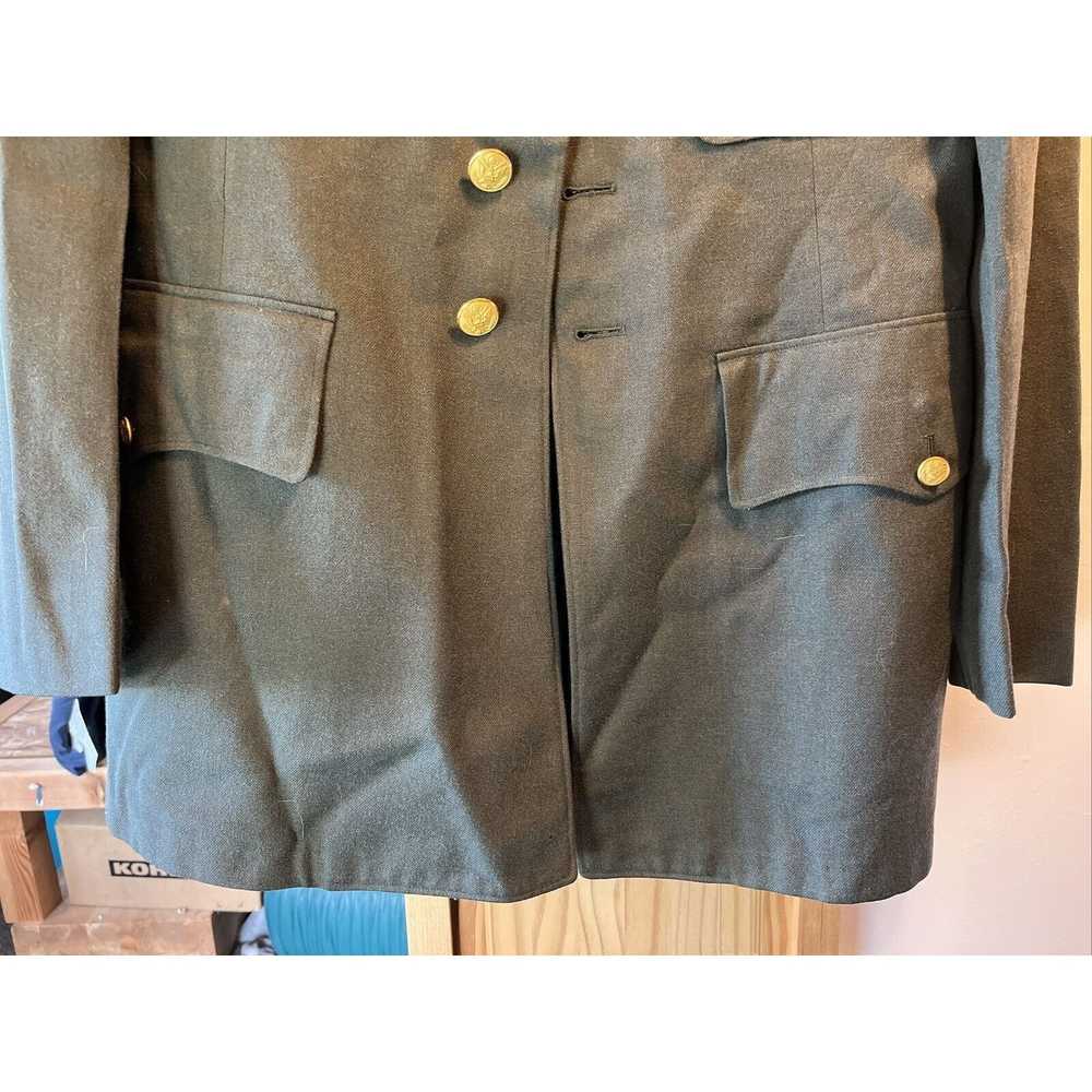 Vintage US Army Class A 1956 Men 40L Olive Green … - image 6