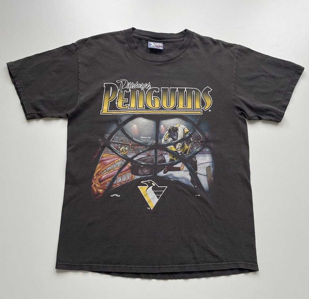 Vintage 1990s Pittsburgh Penguins NHL Graphic T S… - image 1