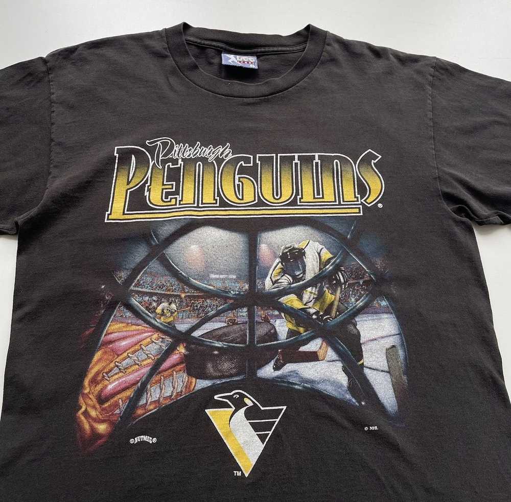 Vintage 1990s Pittsburgh Penguins NHL Graphic T S… - image 2