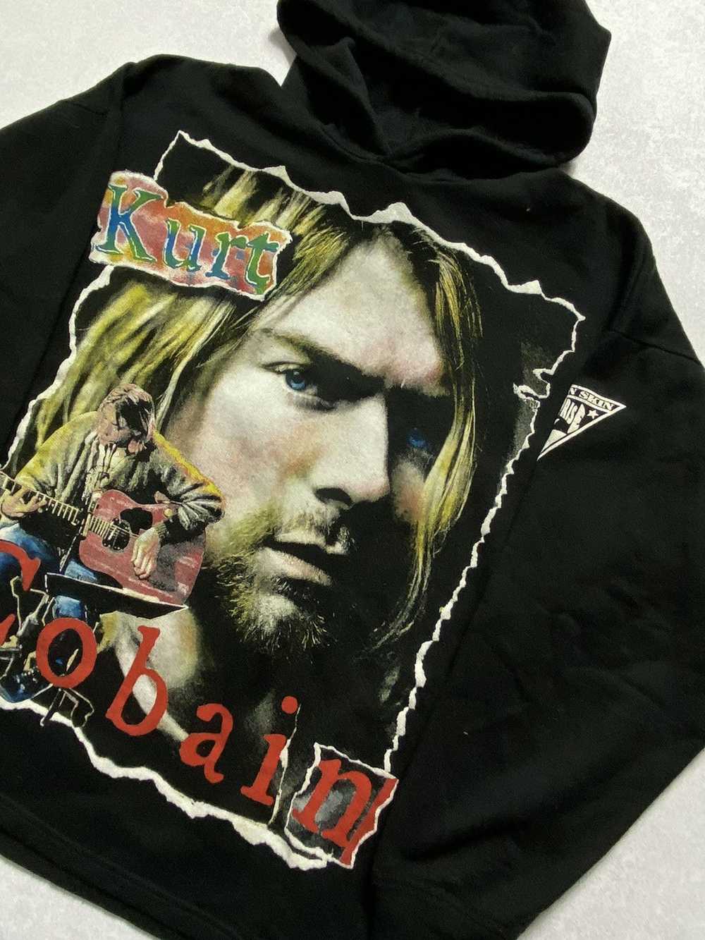 Vintage 90s Kurt Cobain Nirvana Grunge Band Hoodi… - image 3