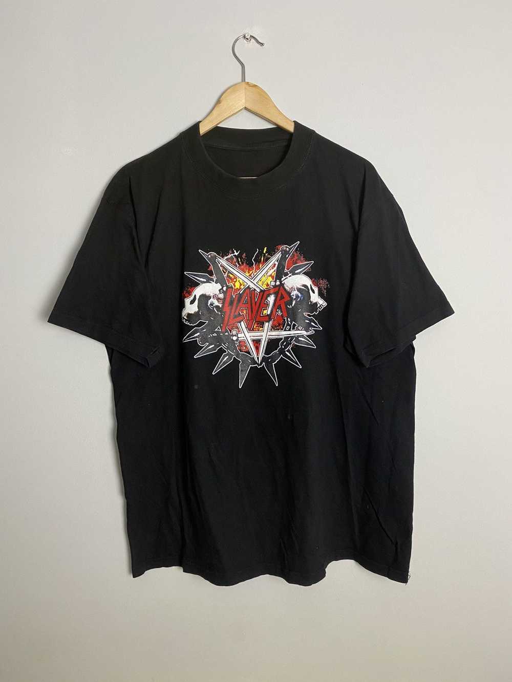 Vintage 90s Slayer Thrash Metal Band Tshirt L/XL - image 1