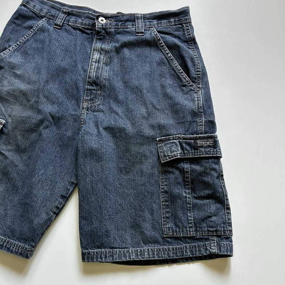 Vintage Wrangler Jeans Cargo Denim Shorts Jorts S… - image 2