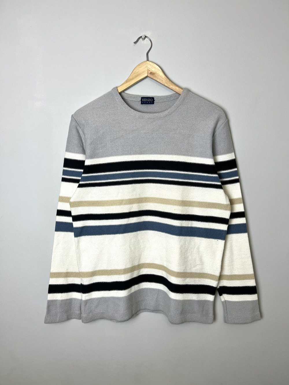 Rare Vintage Kenzo Homme Multicolour Striped Knit… - image 1