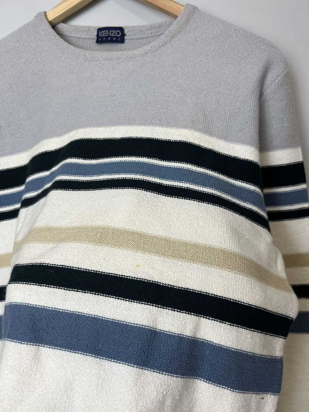 Rare Vintage Kenzo Homme Multicolour Striped Knit… - image 4