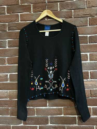 Rare Vintage Kenzo Jeans Floral Knit Sweatshirt Wo