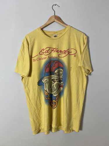 OG Ed Hardy Bulldog Yellow Vintage Y2K Drip Tshirt