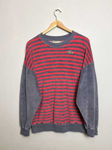 Lacoste Vintage Stripped Velvet Crewneck Sweatshir