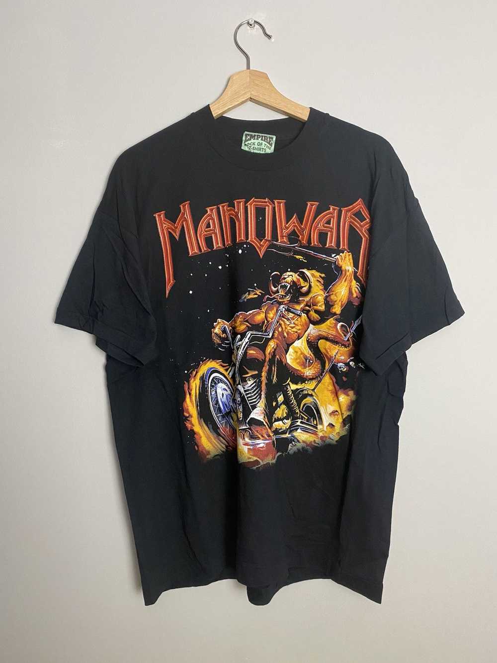 Rare Vintage 90s Manowar Heavy Metal Band Tshirt - image 1