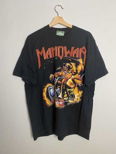 Rare Vintage 90s Manowar Heavy Metal Band Tshirt - image 1