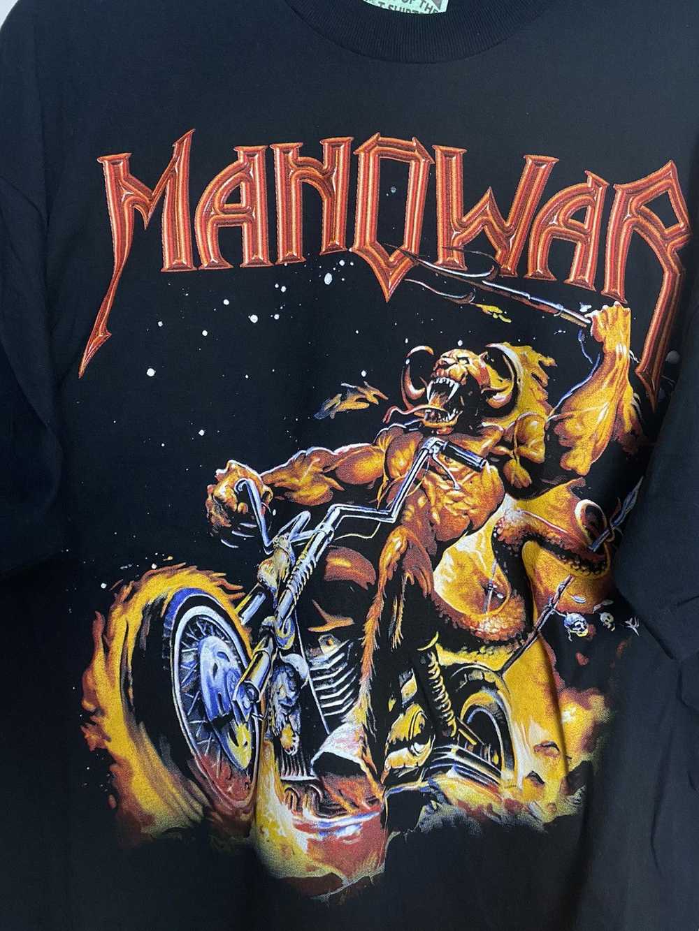 Rare Vintage 90s Manowar Heavy Metal Band Tshirt - image 3