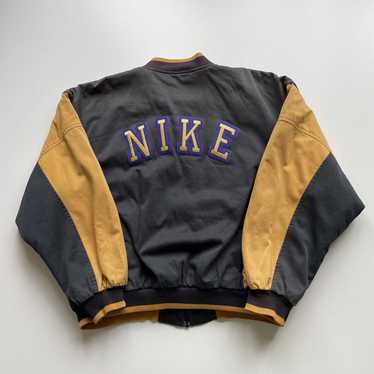 Vintage 90s Nike Embroidered Spell Out Bomber Jac… - image 1