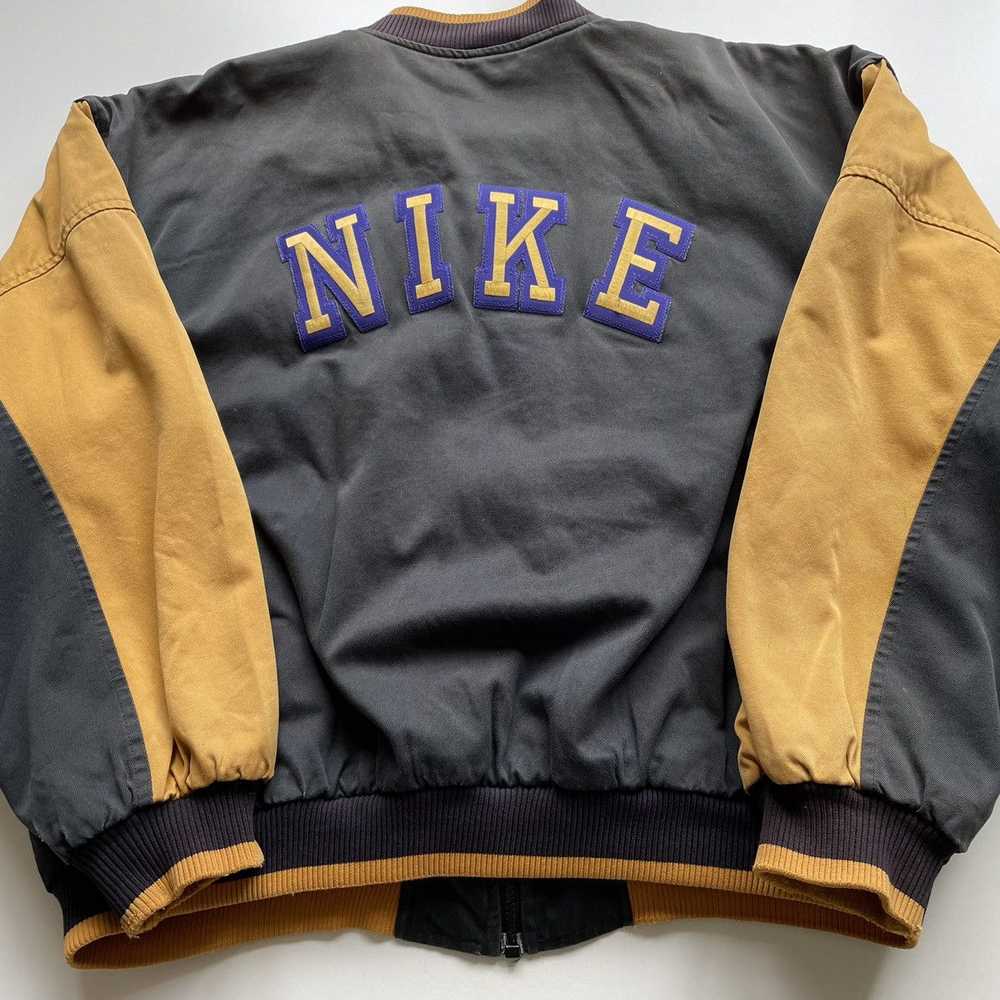 Vintage 90s Nike Embroidered Spell Out Bomber Jac… - image 2