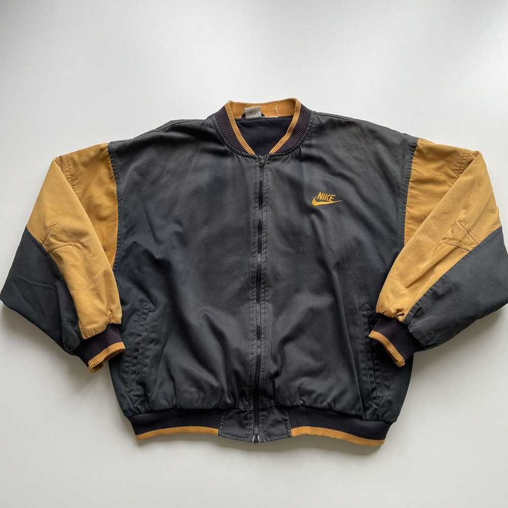 Vintage 90s Nike Embroidered Spell Out Bomber Jac… - image 3