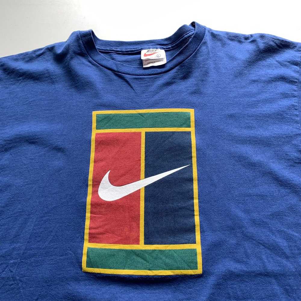 Vintage 1990s Nike Swoosh Tennis Graphic T Shirt … - image 2