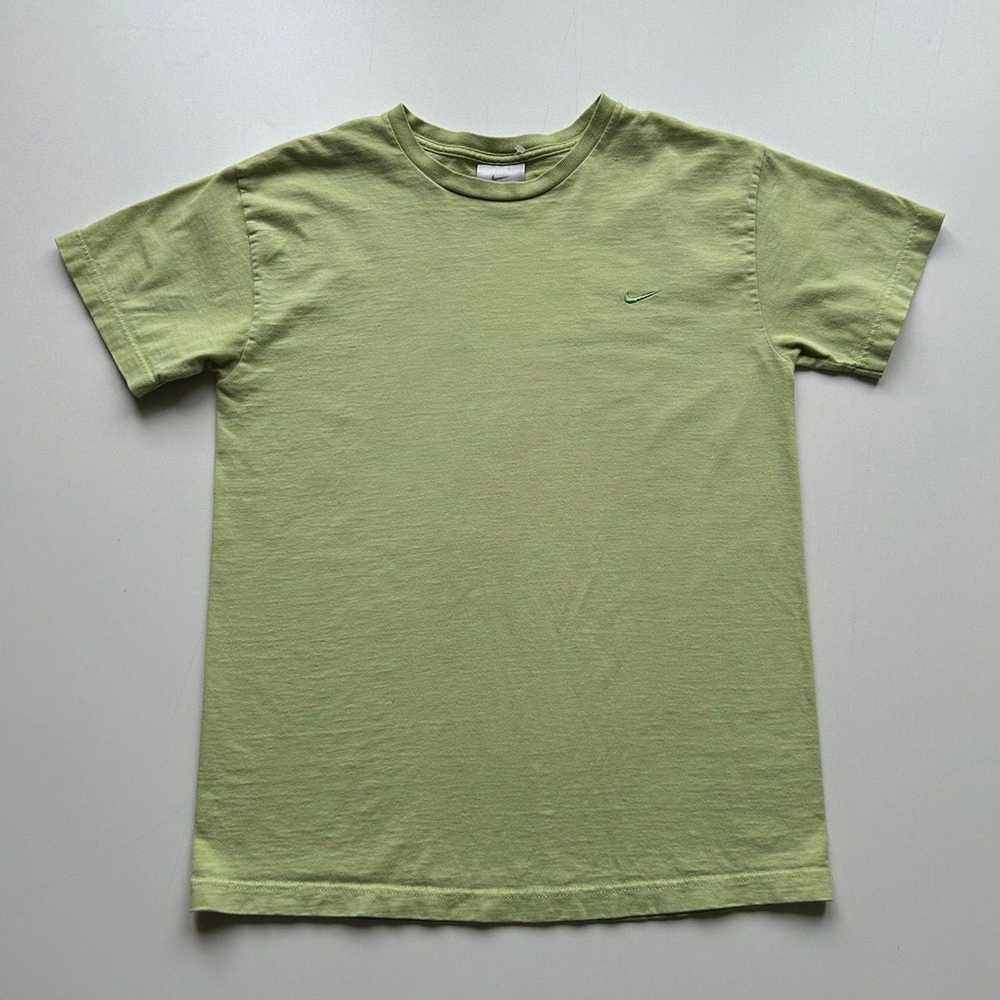 Vintage 2000s Nike Embroidered Swoosh Lime T Shir… - image 1