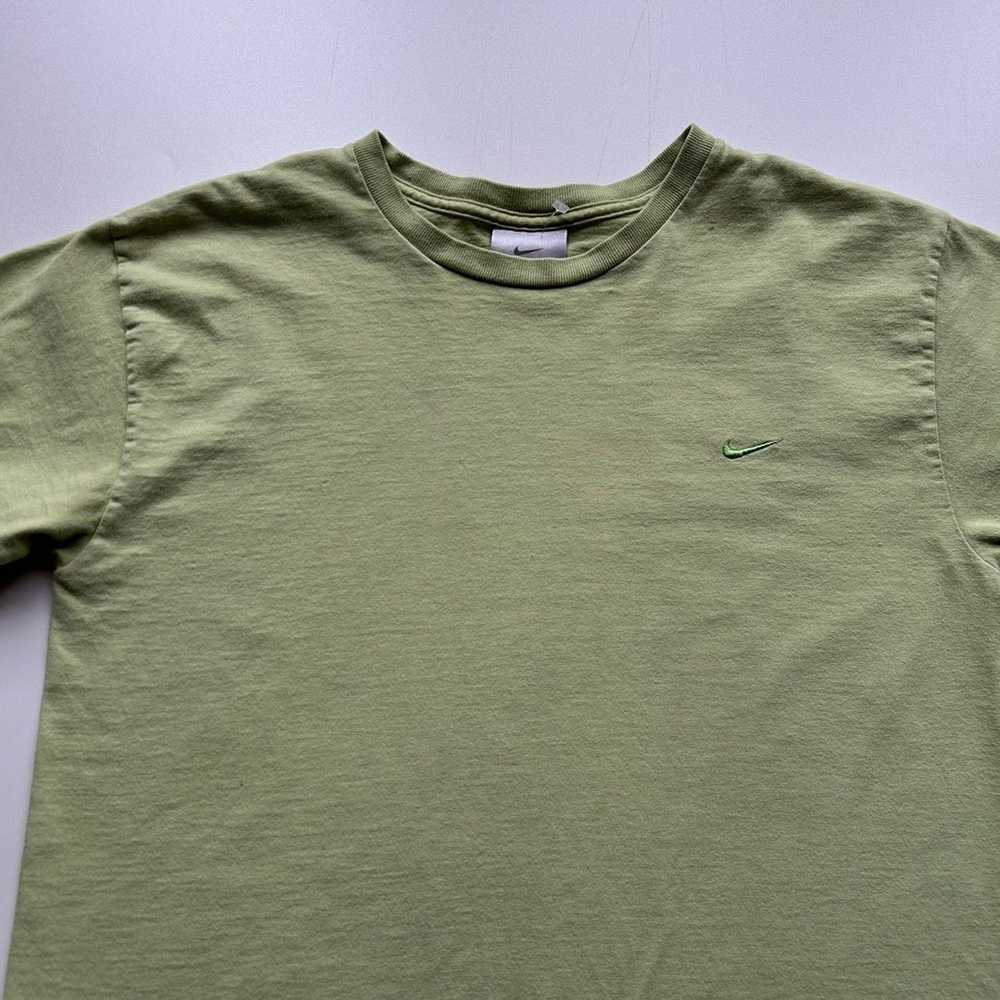 Vintage 2000s Nike Embroidered Swoosh Lime T Shir… - image 2