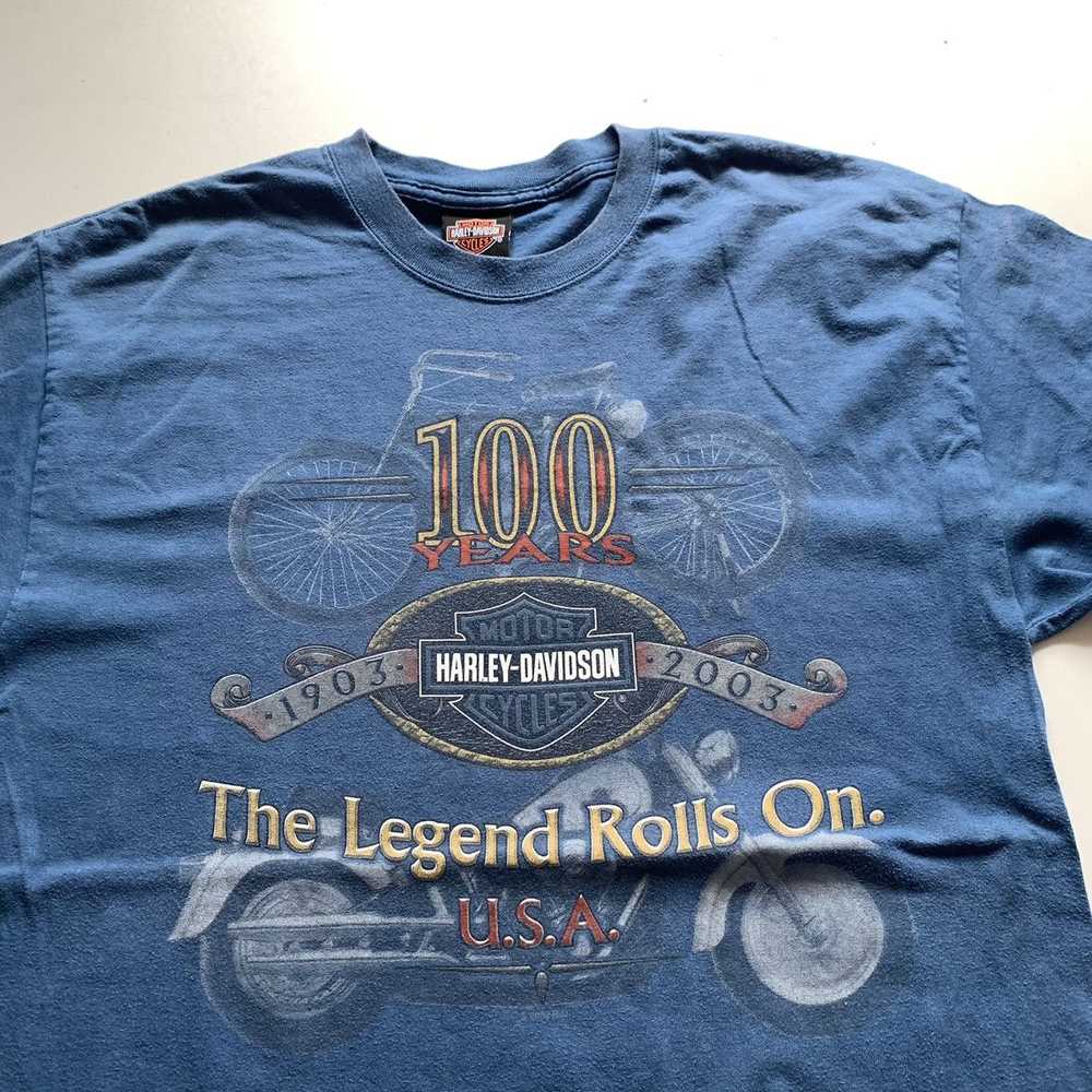 Vintage 2003 Harley Davidson 100 Year Graphic T S… - image 2