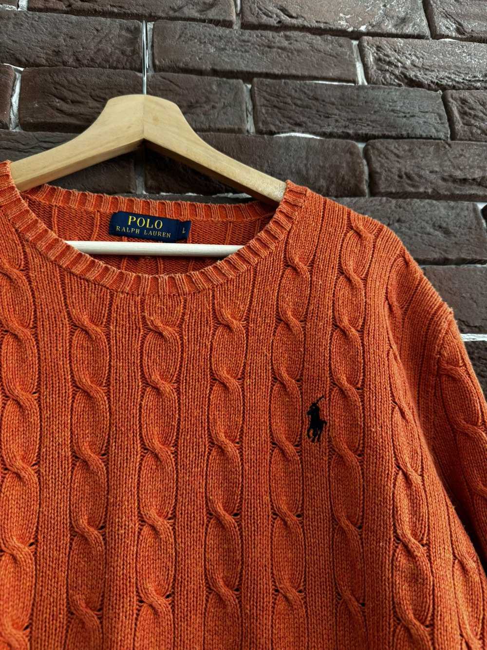 Polo Ralph Lauren Orange Cable Sweater Knit Stree… - image 3