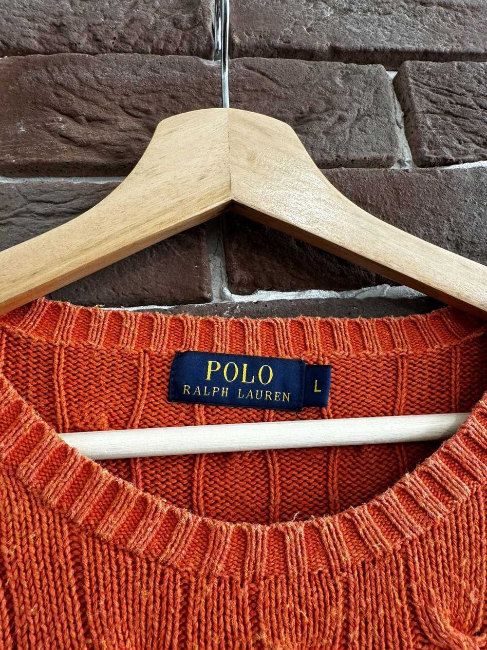 Polo Ralph Lauren Orange Cable Sweater Knit Stree… - image 5