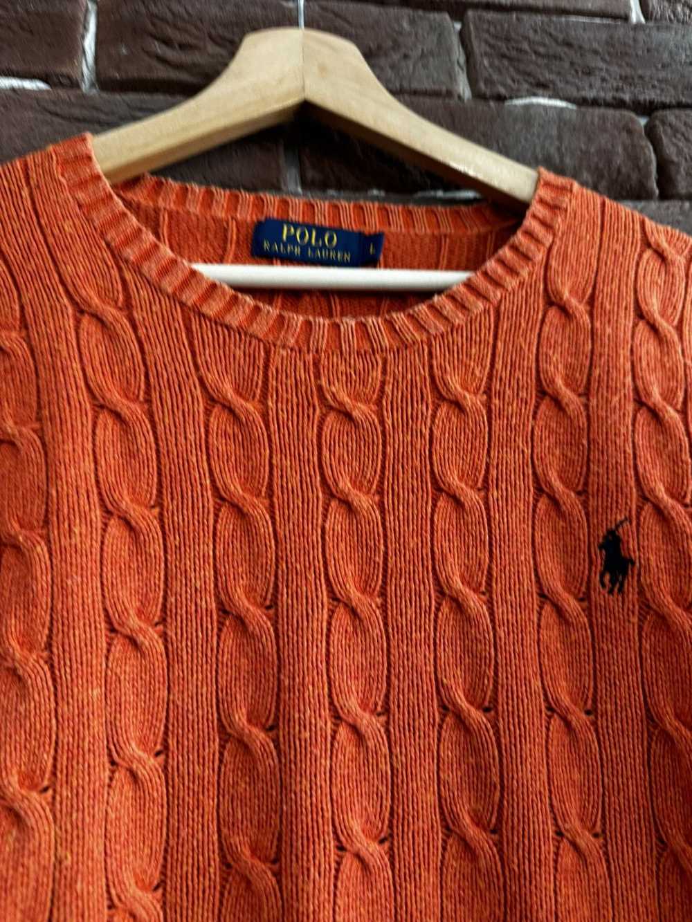 Polo Ralph Lauren Orange Cable Sweater Knit Stree… - image 6