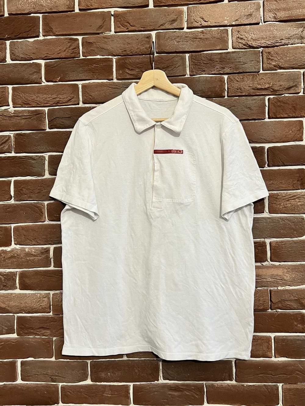 Prada Red Tab Casual Polo Logo Luxury Designer XL… - image 1