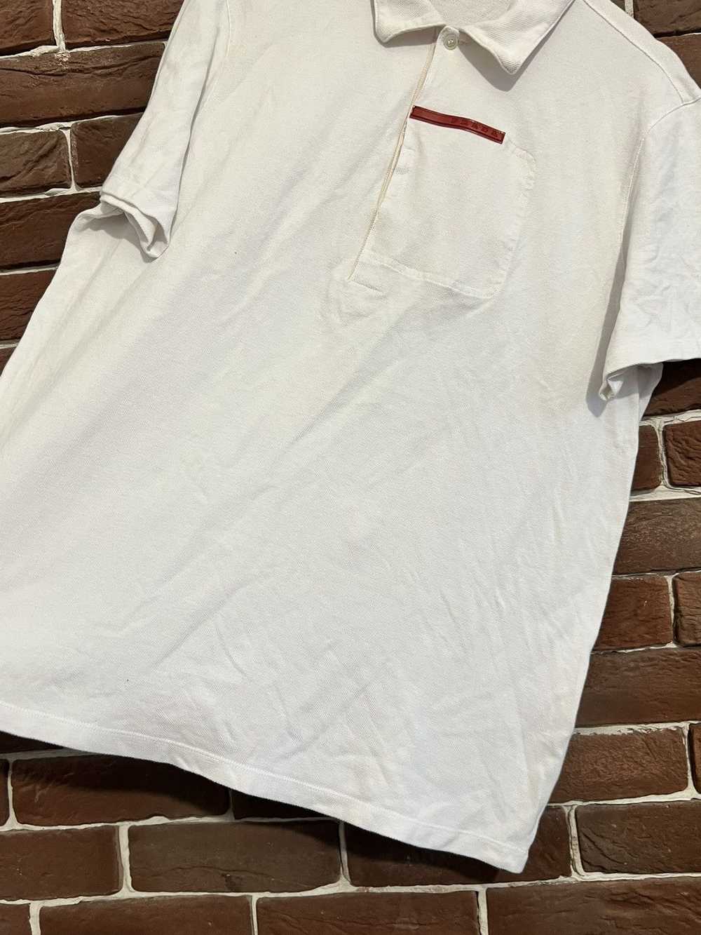 Prada Red Tab Casual Polo Logo Luxury Designer XL… - image 3