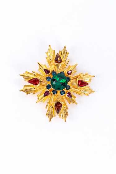 KENNETH JAY LANE Jeweled Sunburst Brooch