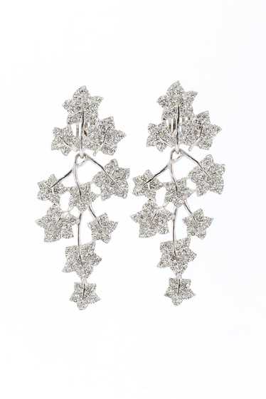 KENNETH JAY LANE Rhinestone Falling Leaf Drop Earr