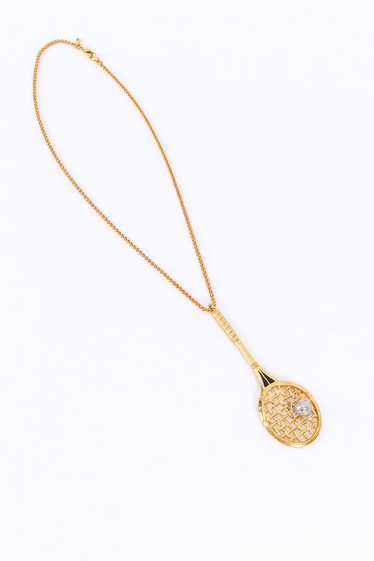 KENNETH JAY LANE Tennis Racket Pendant Necklace