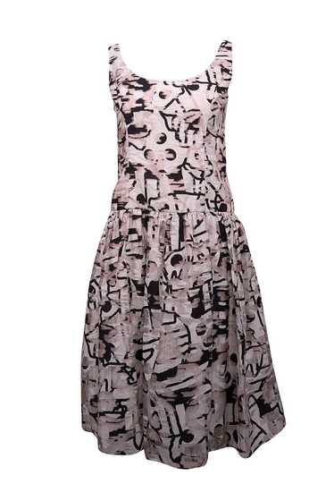 Milly - Ivory, Black, & Blush Print Sleeveless Dre