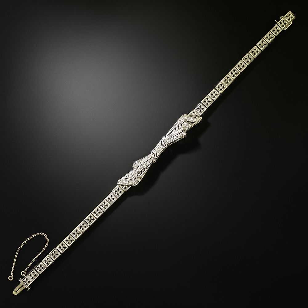 Art Deco Diamond Bow Bracelet - image 1