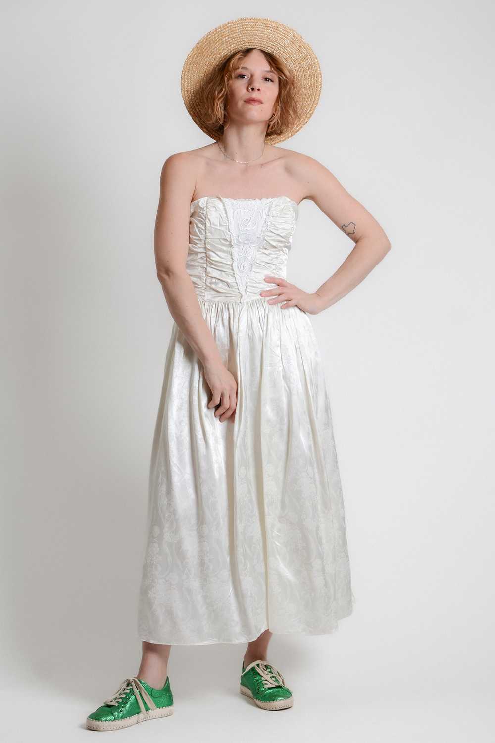 Gunne Sax 80s Strapless Evening Dress - image 6