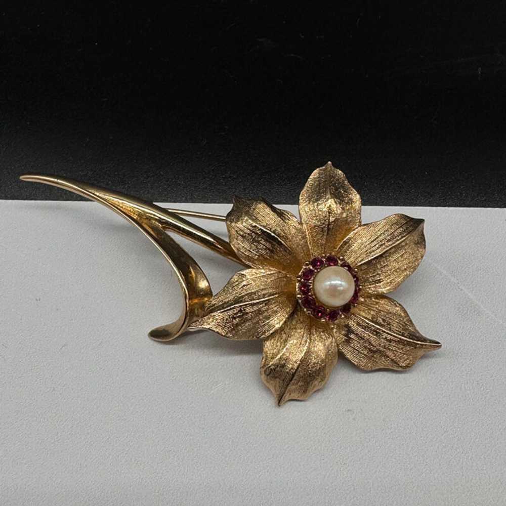 Boucher Stylized Flower Pin - image 3