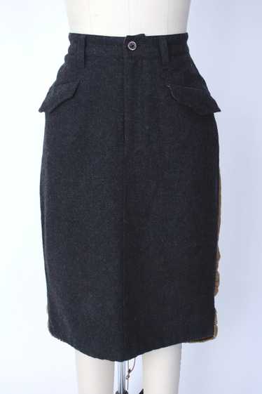 Y's Yohji Yamamoto Wool & Linen Splice Skirt