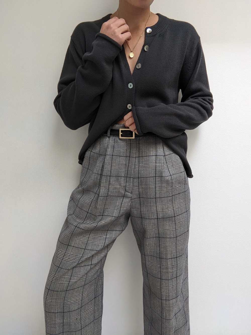 Vintage Plaid Wool Trousers - image 1