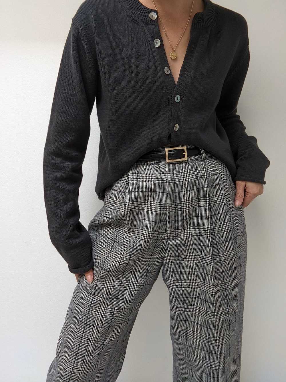 Vintage Plaid Wool Trousers - image 3