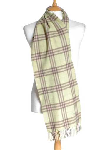 Vintage Burberry Light Green Nova Check Scarf