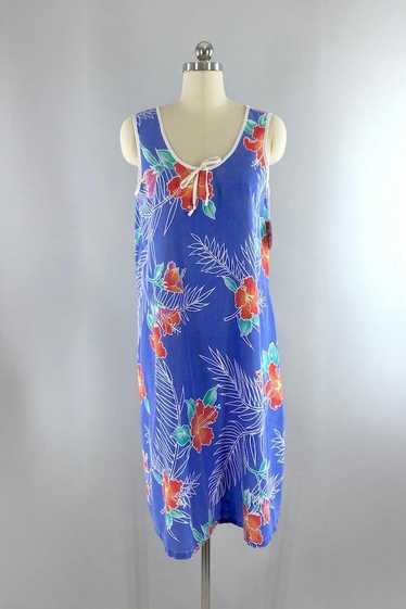 Vintage 80s Hawaiian Floral Dress