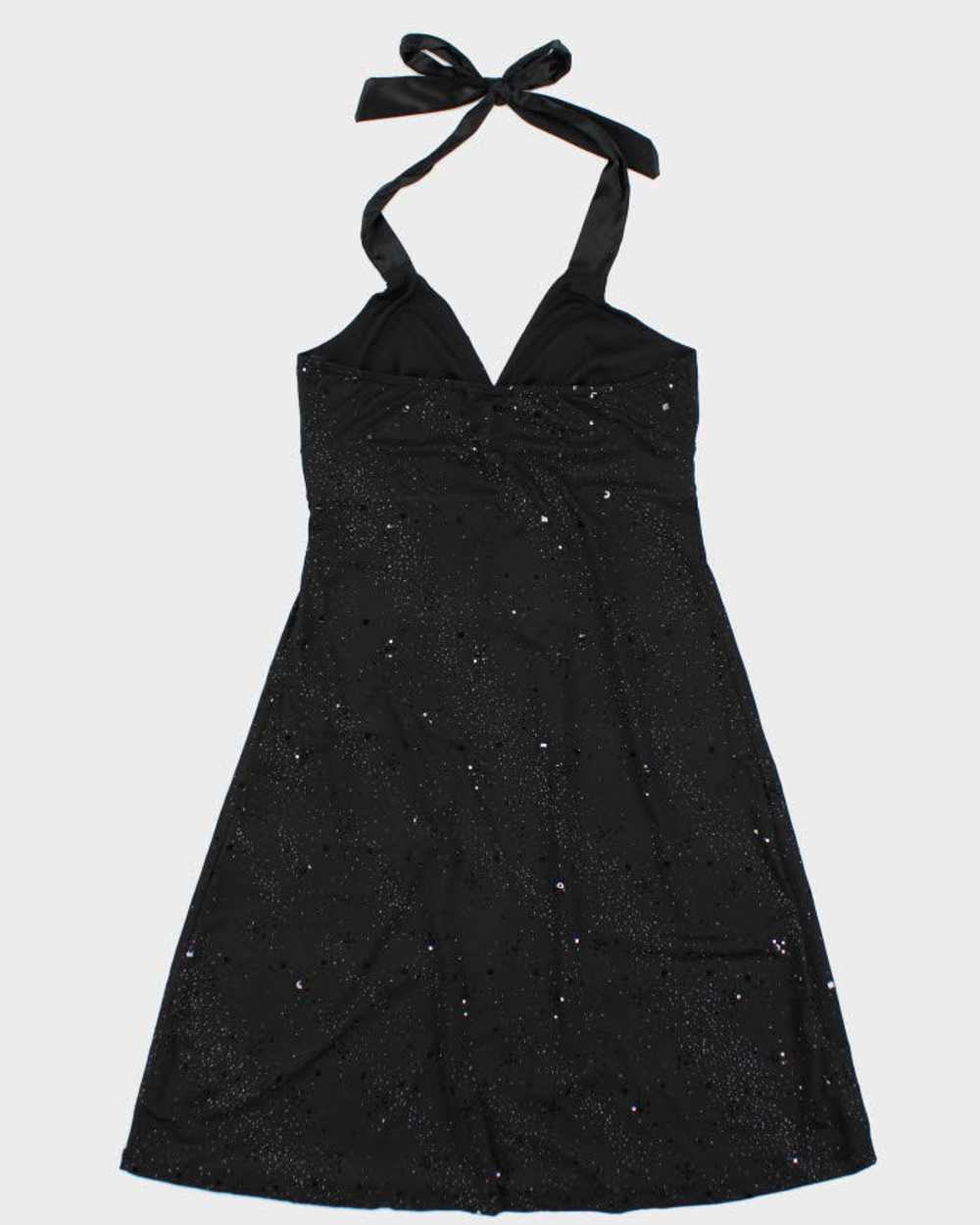 Y2k 00s Khaki Krew Sparkly Halter Neck Dress - S - image 2