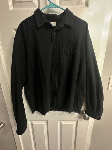 John Elliott Solid Hemi Oversized Shirt Black