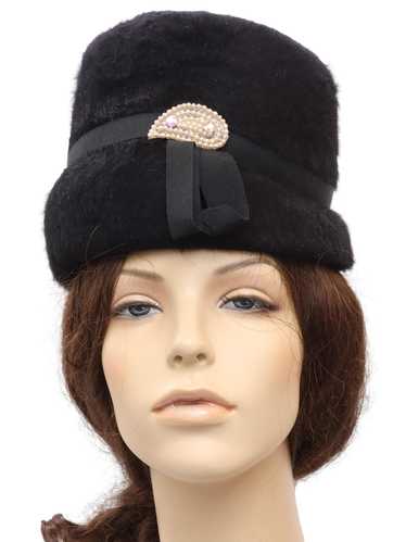 1960's Womens Felted Wool Cossack Style Hat