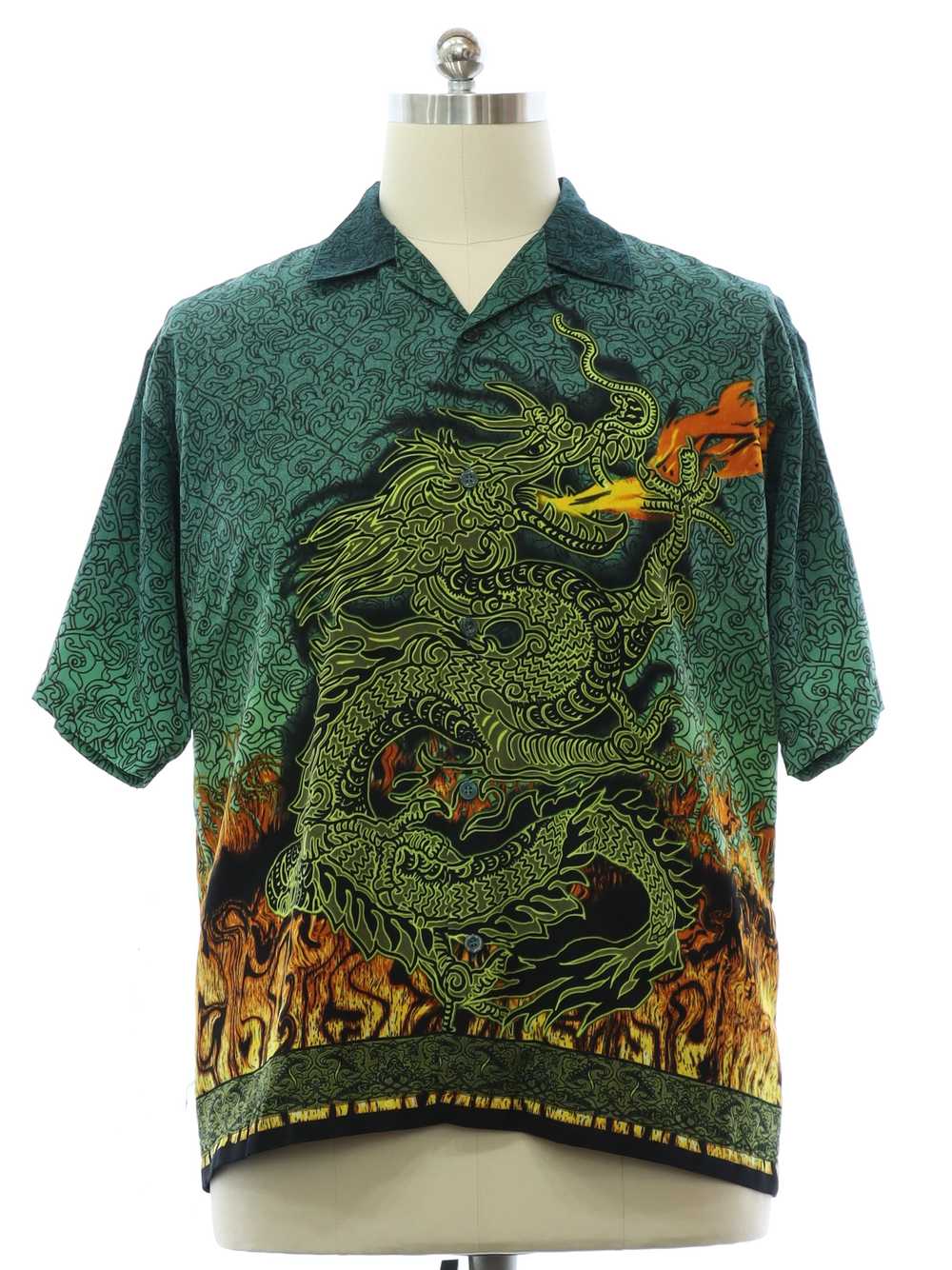 1990's No Boundaries Mens Club/Rave Dragon Shirt - image 1