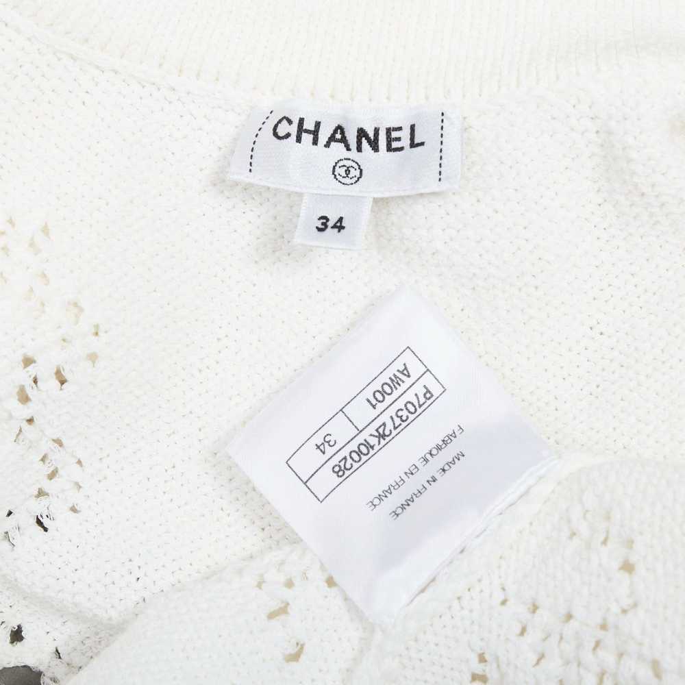 Chanel CHANEL 2021 white cotton gold CC button cr… - image 9