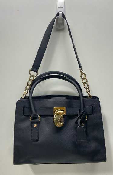 Michael Kors Saffiano Black Leather Satchel/Top Ha