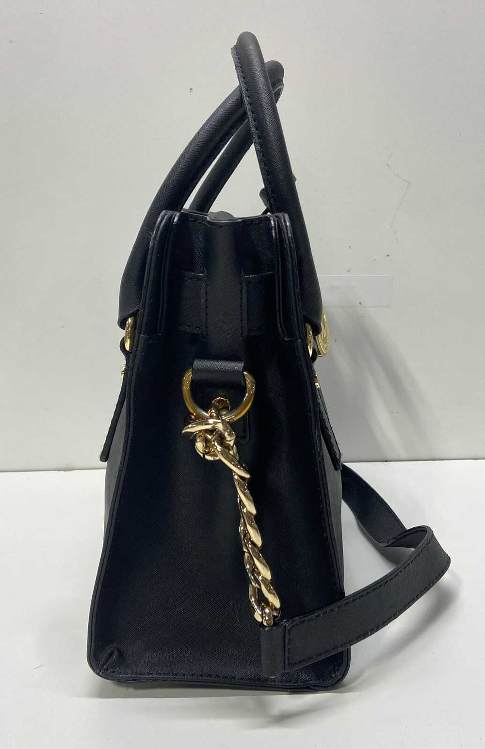 Michael Kors Saffiano Black Leather Satchel/Top H… - image 3