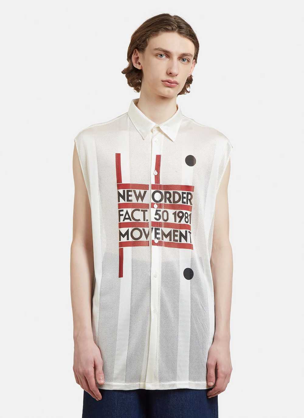 Raf Simons SS 2018 Sleeveless New Order Mesh Shirt - image 4