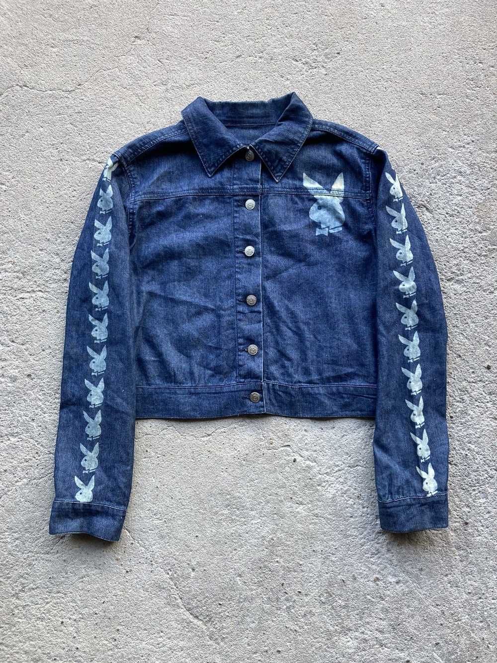 Playboy × Vintage Playboy Denim Cropped Jacket - image 1