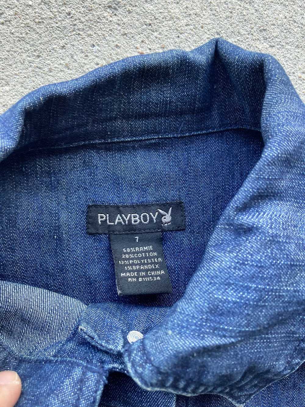 Playboy × Vintage Playboy Denim Cropped Jacket - image 3