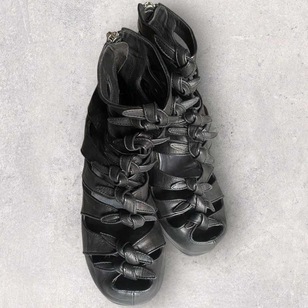 Rick Owens SS 2001 Black Bow Knotted Tie Leather … - image 5