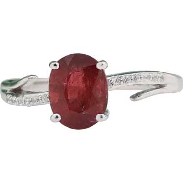 Solitaire Pink Tourmaline Topaz Accent Ring 10K Wh